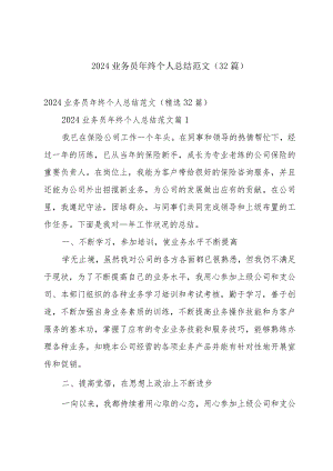 2024业务员年终个人总结范文（32篇）.docx