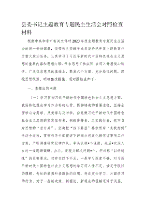 县委书记主题教育专题民主生活会对照检查材料.docx