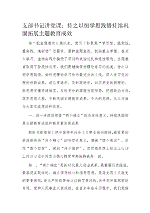 支部书记讲党课：持之以恒学思践悟持续巩固拓展主题教育成效.docx