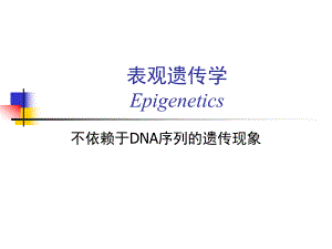 【医药健康】不依赖于DNA序列的遗传现象表观遗传学Epigenetics.ppt