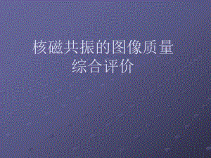 MRI图像质量综合评价.ppt