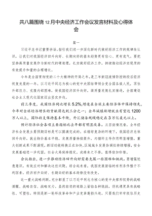 共八篇围绕12月中央经济工作会议发言材料及心得体会.docx