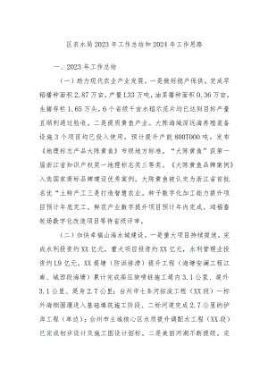 区农水局2023年工作总结和2024年工作思路.docx