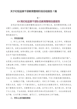 关于纪检监察干部教育整顿阶段总结报告7篇.docx