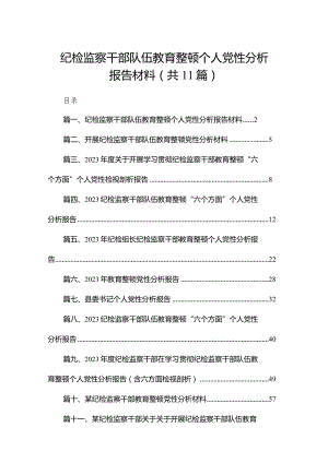 纪检监察干部队伍教育整顿个人党性分析报告材料（共11篇）.docx