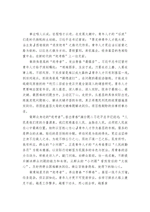 基层青年人才交流材料：以青春之力接棒“赶考”之路.docx