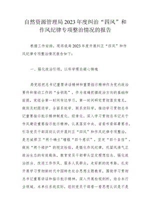 自然资源管理局2023年度纠治.docx