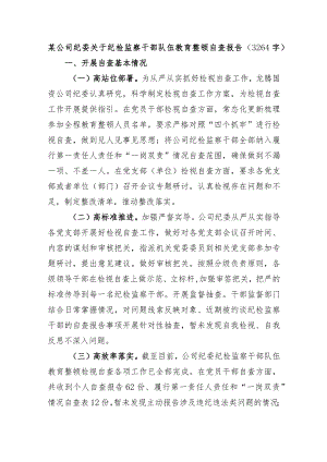 国企纪委关于纪检监察干部队伍教育整顿自查报告.docx