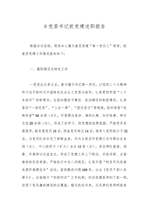 乡党委书记抓党建述职报告.docx