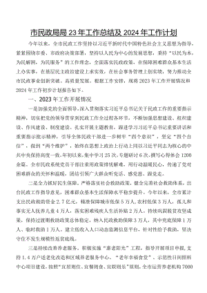 市民政局2023年工作总结及2024年工作计划.docx