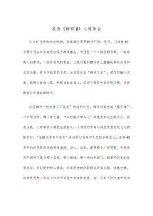 收看《榜样8》心得体会.docx