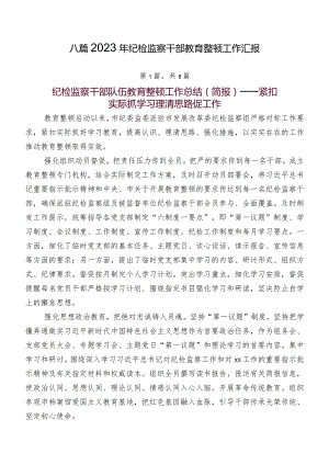 八篇2023年纪检监察干部教育整顿工作汇报.docx