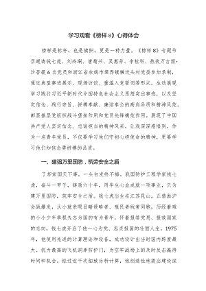 学习观看《榜样8》心得体会观后感范文3篇.docx