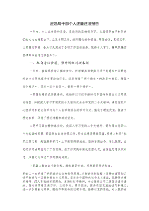 应急局干部个人述廉述法报告.docx