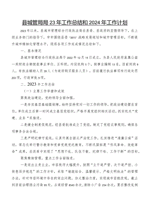 县城管局2023年工作总结和2024年工作计划.docx