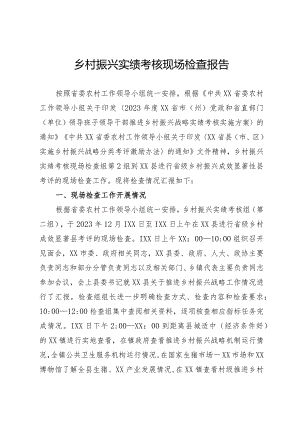 乡村振兴实绩考核现场检查报告.docx
