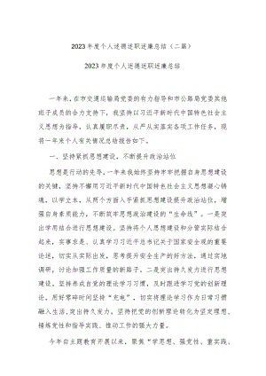 2023年度个人述德述职述廉总结(二篇).docx