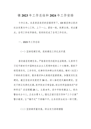 镇2023年工作总结和2024年工作安排.docx
