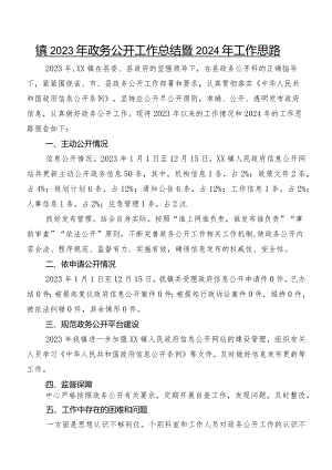镇2023年政务公开工作总结暨2024年工作思路.docx