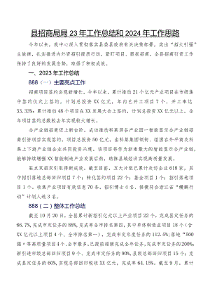县招商局2023年工作总结和2024年工作思路.docx