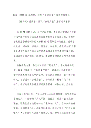 2篇《榜样8》观后感：汲取“奋进力量” 勇担时代重任.docx
