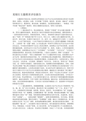 某银行主题教育评估报告.docx