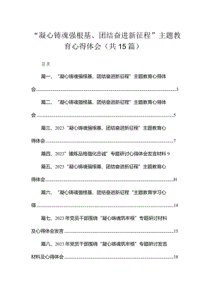 “凝心铸魂强根基、团结奋进新征程”专题心得体会范文精选(15篇).docx