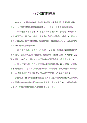 bp公司项目标准.docx