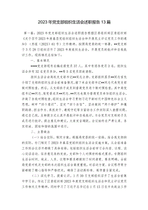 2023年党支部组织生活会述职报告13篇.docx