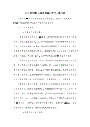 审计局2023年度法治政府建设工作总结.docx
