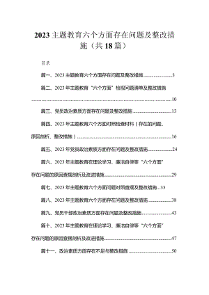 2023专题教育六个方面存在问题及整改措施（共18篇）.docx