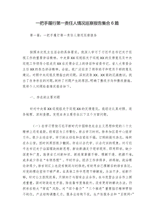 一把手履行第一责任人情况巡察报告集合6篇.docx