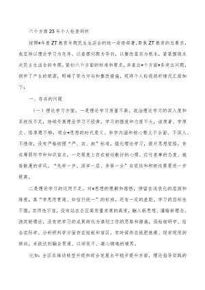六个方面23年个人检查剖析.docx