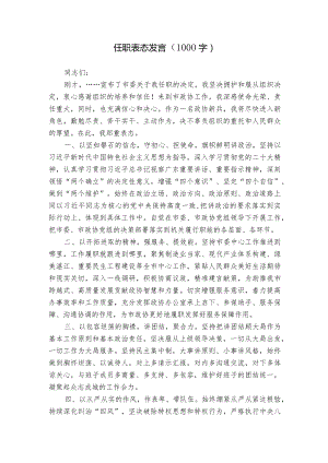 任职表态发言（1000字）.docx