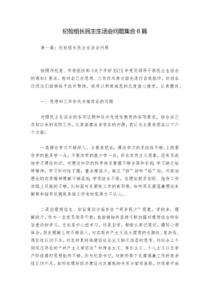 纪检组长民主生活会问题集合6篇.docx