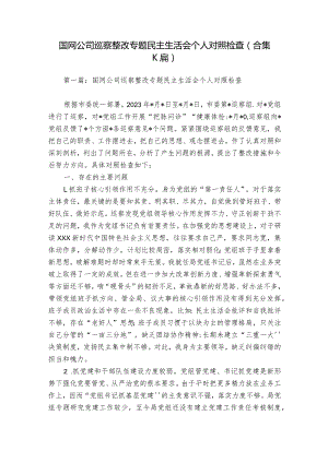 国网公司巡察整改专题民主生活会个人对照检查(合集六篇).docx