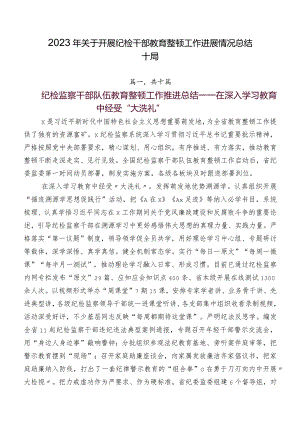 2023年关于开展纪检干部教育整顿工作进展情况总结十篇.docx