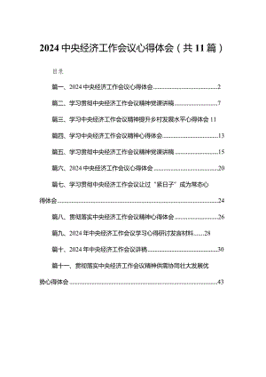 2024中央经济工作会议心得体会(精选11篇).docx