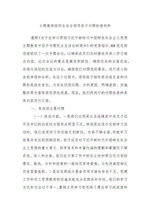 主题教育组织生活会领导班子对照检查材料.docx