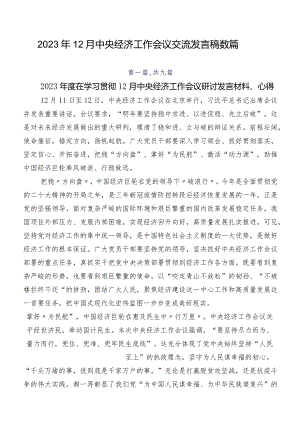 2023年12月中央经济工作会议交流发言稿数篇.docx