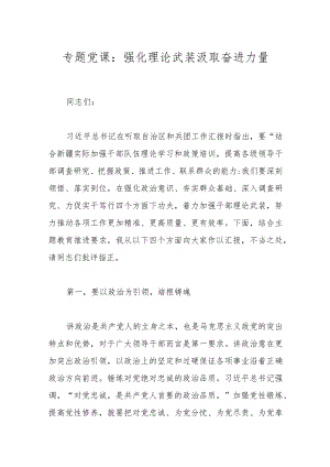 专题党课：强化理论武装汲取奋进力量.docx