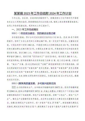 某某镇2023年工作总结附2024年工作计划.docx