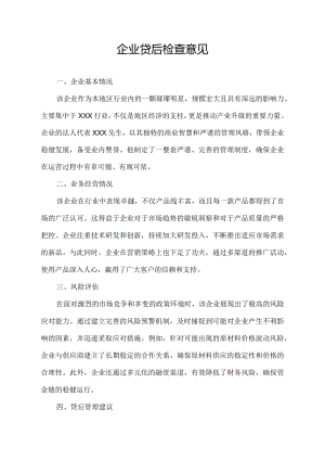 企业贷后检查意见.docx