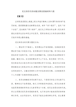 党支部存在的问题及整改措施材料六篇.docx