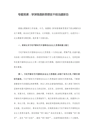 专题党课：学深悟透新思想 实干担当建新功.docx