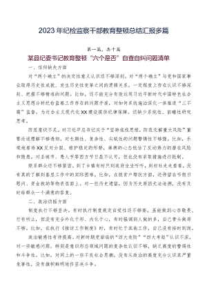 2023年纪检监察干部教育整顿总结汇报多篇.docx
