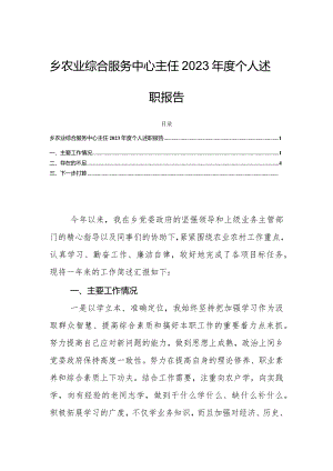 乡农业综合服务中心主任2023年度个人述职报告.docx