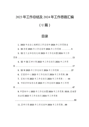 2023年工作总结及2024年工作思路汇编（11篇）.docx