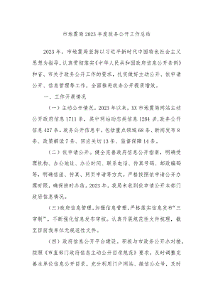 市地震局2023年度政务公开工作总结.docx