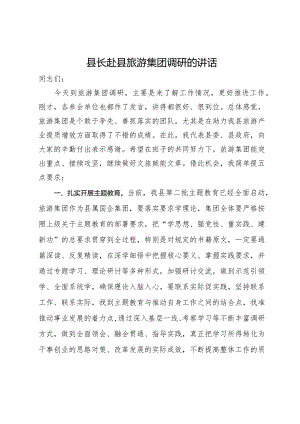 县长赴县旅游集团调研的讲话.docx